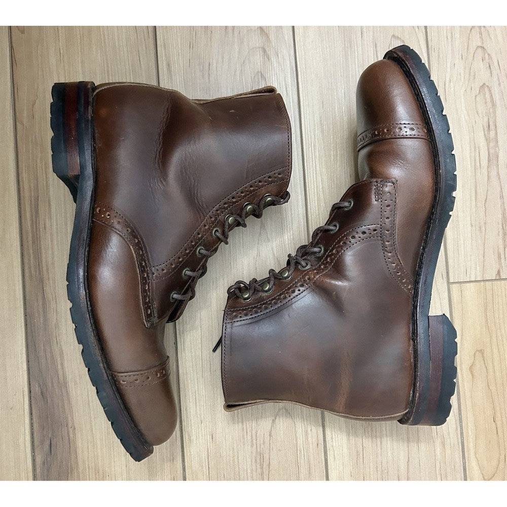 Allen Edmonds Bayfield Brown Leather Cap Toe Derby Boots 7891 Men's Size 9 B